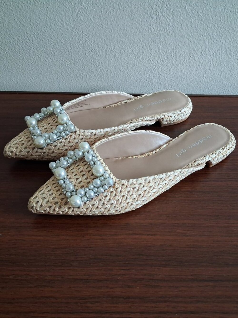 Madden Girl Ditzy Embellished Pointed-Toe Flat Mules